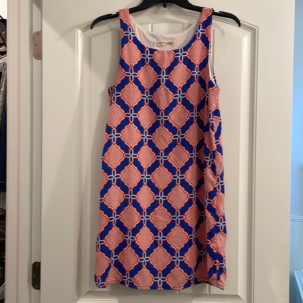 Orange & blue boutique dress